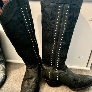 Talk Black Cowboy Boots